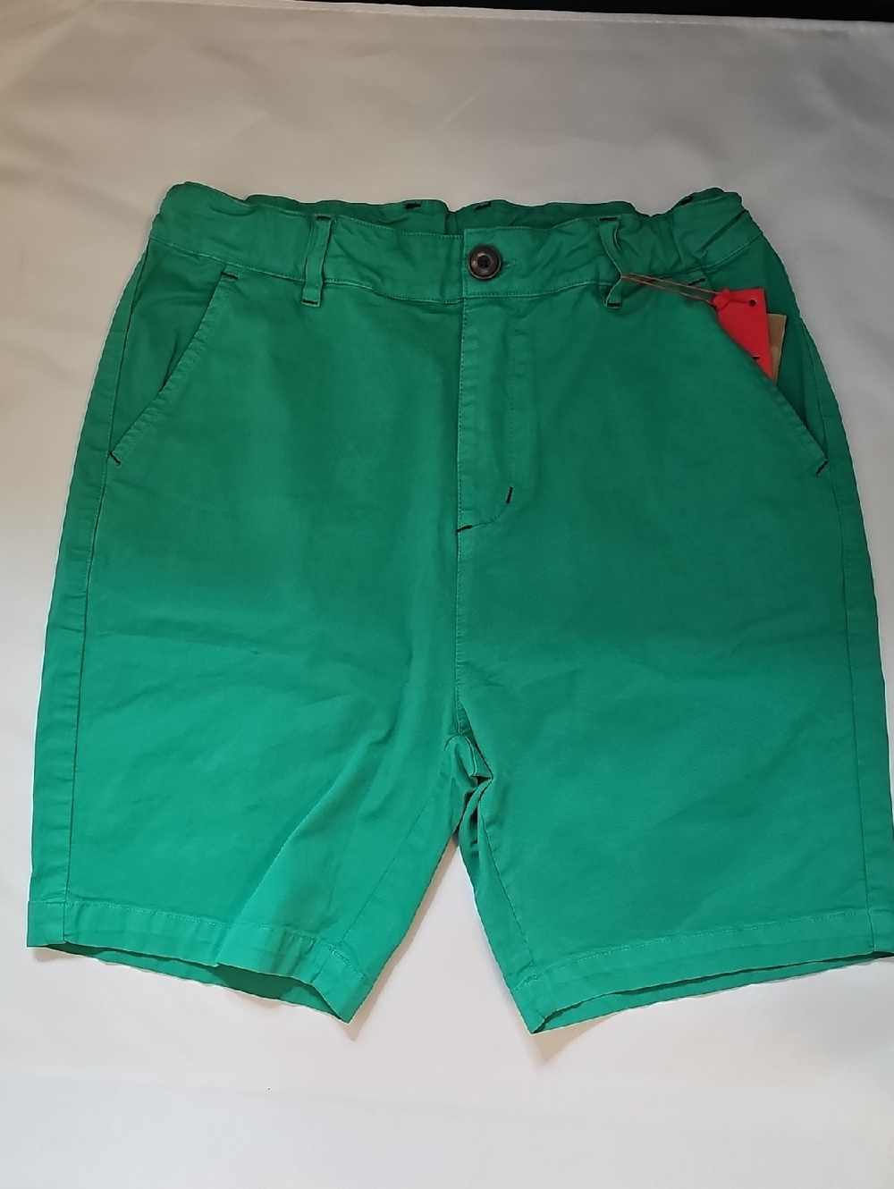 Boys Green Flat Front Chino Shorts